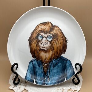 West Elm Rachel Kozlowski Dapper Animal Plate Tamarind Monkey